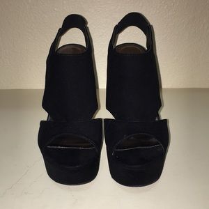 Black Suede Wedges